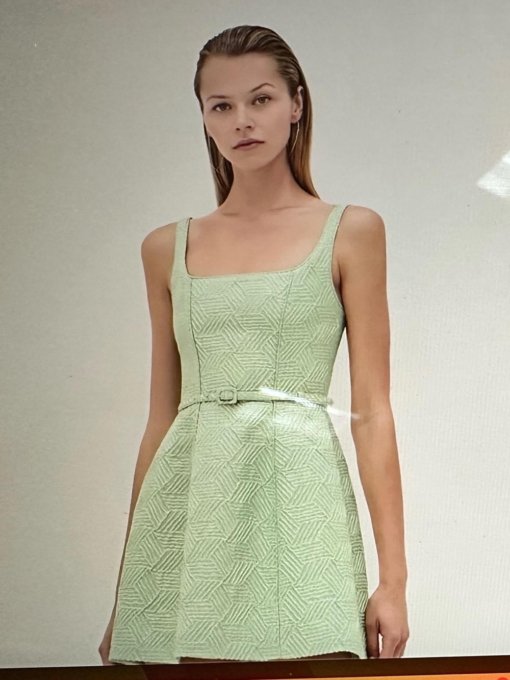 Alexis Mint Green Textured Mini Dress